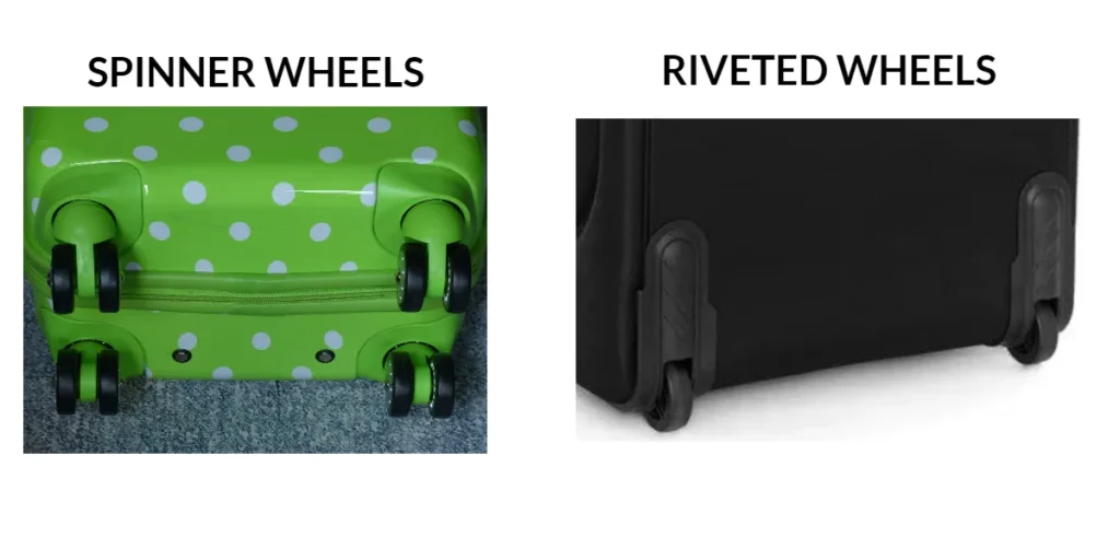 riveted vs spinner suitcase wheels